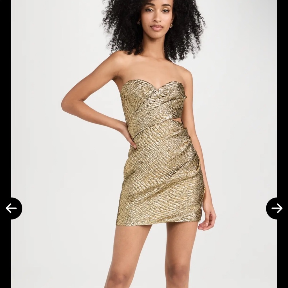 AKNVAS GOLD DRESS SIZE 2- ONLY WORN ONCE, GREAT CONDITION AND NO ALTERATION